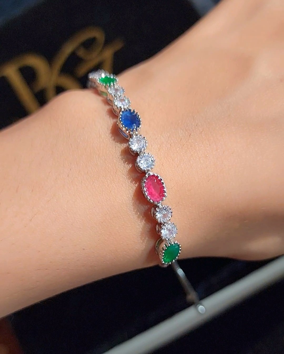 Multi Colour Cz Bracelet